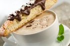 Chocolate Mint-Dipped Biscotti & Minty Mocha Latte