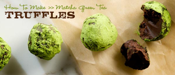 Making green tea truffles