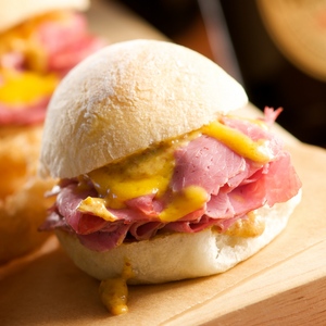 Corned Beef and Cheddar Sliders