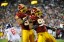 Washington Redskins linebacker Brian Orakpo (right) celebrates a sack. (Brad Mills, USA TODAY Sports)