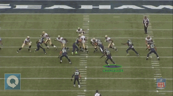 Safety Kam Chancellor is a force against the run. Image courtesy of NFL Game Rewind.