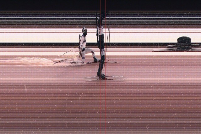 This handout image provided by Omega shows the photo finish between Emil Hegle Svendsen of Norway (R), who won the gold medal, and Martin Fourcade of France in the Men's 15 km Mass Start.