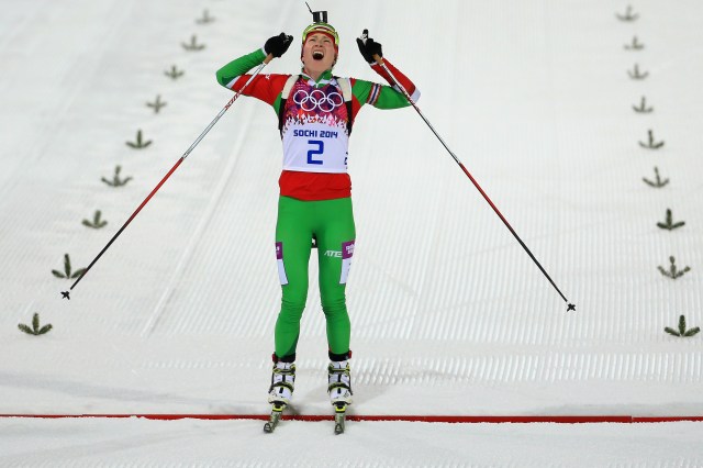 Darya Domracheva of Belarus. (Richard Heathcote/Getty Images)