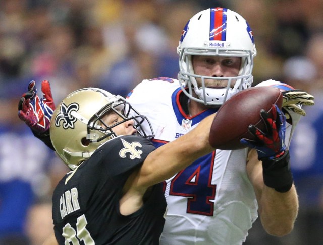 Tight end Scott Chandler was a reliable target, but the Bills' lack explosive targets in the passing game. (Credit: Crystal LoGiudice - USA TODAY Sports)