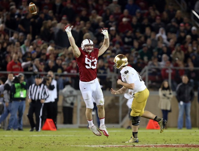 Stanford's Trent Murphy will trouble opposing quarterbacks with his length on the next level. Kelley L Cox-USA TODAY Sports.