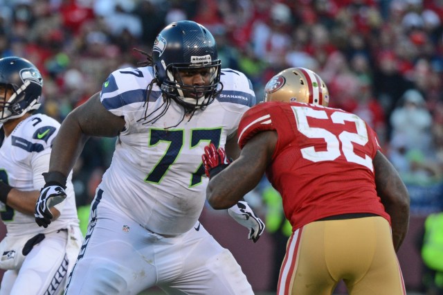 Seattle Seahawks guard James Carpetner was a first round pick in 2011, but he hasn't been able to hold down a starting role. (Kyle Terada - USA TODAY Sports)