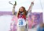  Jamie Anderson (USA) reacts after the ladies slopestyle finals of the Sochi 2014 Olympic Winter Games at Rosa Khutor Extreme Park. Mandatory Credit: Andrew P. Scott-USA TODAY Sports