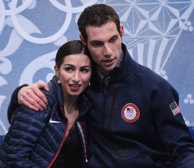  Americans Marissa Castelli and Simon Shnapir perform in the pairs free skate program during the Sochi 2014 Olympic Winter Games at Iceberg Skating Palace. USA (Robert Deutsch-USA TODAY Sports)