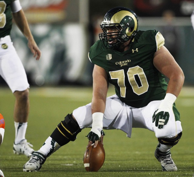 Colorado State Rams offensive lineman Weston Richburg against the Boise State Broncos. (Troy Babbitt - USA TODAY Sports)