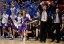 Stephen F. Austin rushes the floor in celebration after its victory against Virginia Commonwealth. (Christopher Hanewinckel-USA TODAY Sports)