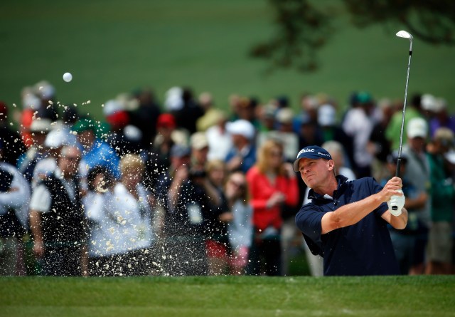 Steve Stricker sits near the top of the Masters leaderboard despite bogeys on hole 11 and 12. (Jack Gruber, USA TODAY Sports)