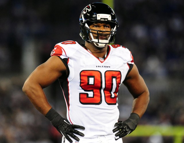 Osi Umenyiora, 32, led the Falcons with just 7.5 sacks. Evan Habeeb-USA TODAY Sports.