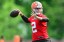 Cleveland Browns quarterback Johnny Manziel looks to pass during mini camp at Cleveland Browns practice facility. (Andrew Weber - USA TODAY Sports)