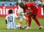 Nigeria's goalkeeper Vincent Enyeama, shown here helping Lionel Messi to his feet, gave up three goals to Argentina and must improve if his squad is to have any chance against France. (Edgard Garrido, REUTERS)