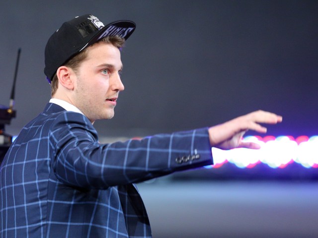 Nik Stauskas reacts to being drafted. (Brad Penner, USA TODAY Sports)