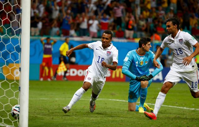 Julian Green of the U.S. celebrates after scoring a goal during extra time. (REUTERS/Michael Dalder) 