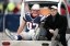 New England Patriots tight end Rob Gronkowski (87), accompanied by Dr. Thomas Gill, is carted off the field after being injured during the third quarter of New England's 27-26 win over the Cleveland Browns. (Winslow Townson-USA TODAY Sports)
