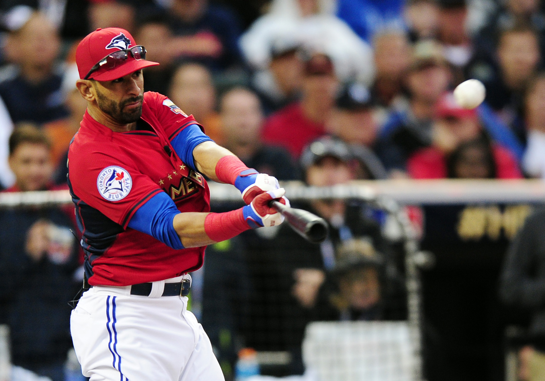 Jose Bautista put on an impressive power display in the first round, belting 10 home runs.