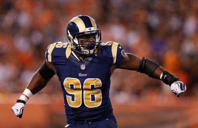 Michael Sam notched another sack Saturday against the Browns. (Joe Robbins, Getty Images)