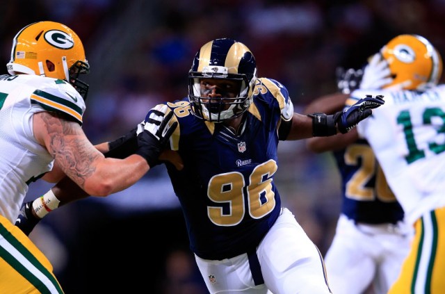 Michael Sam had his first sack against the Packers, but was outplayed by a fellow rookie. Jamie Squire, Getty Images)