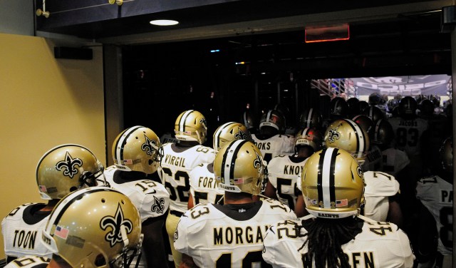 No, Drew Brees is not in walking through that tunnel. (Jeff Curry, USA TODAY Sports)