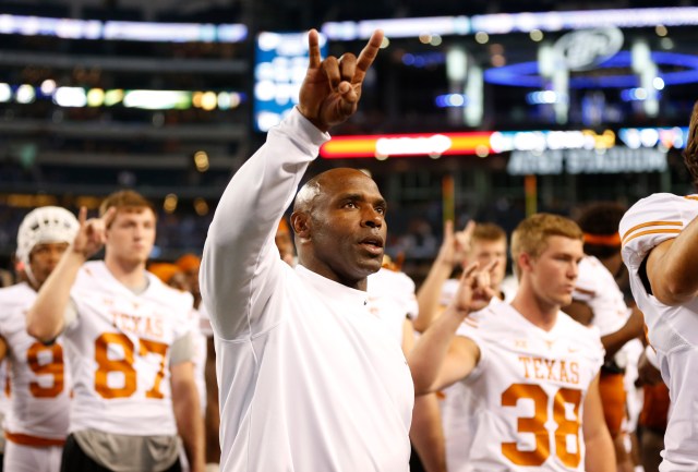 Charlie Strong has been unafraid to discipline star players, but is also 1-2. How long can it last? (Matthew Emmons, USA TODAY Sports)