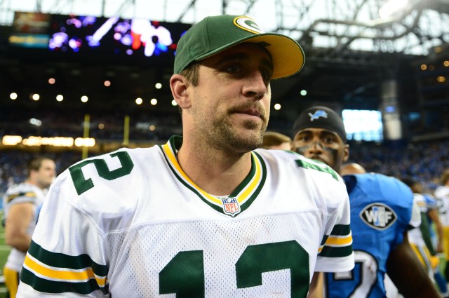Green Bay Packers quarterback Aaron Rodgers (12) walks off the field after being defeated by Detroit Lions 19-7. (Andrew Weber-USA TODAY Sports)