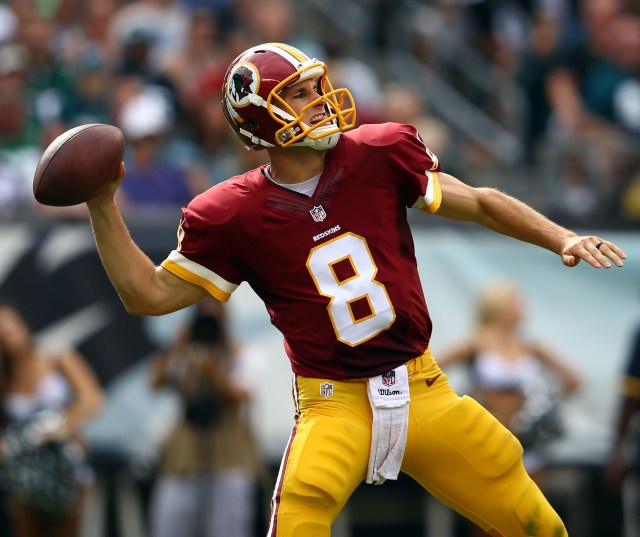 Washington Redskins quarterback Kirk Cousins (8) throws the ball against the Philadelphia Eagles. (Jeffrey G. Pittenger-USA TODAY Sports)