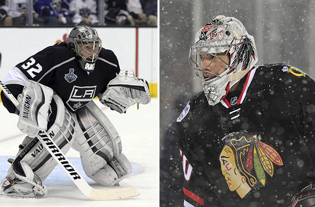 Jonathan Quick, left, and Corey Crawford (USA TODAY Sports photos)
