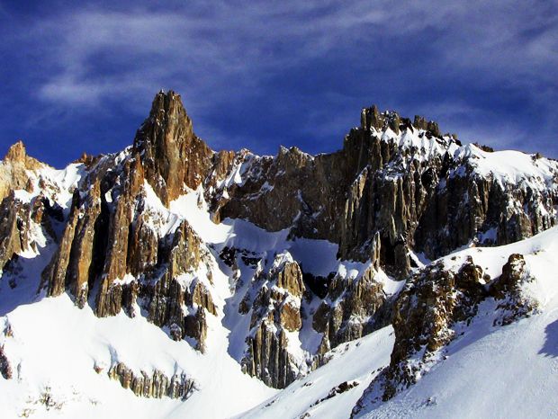 Las Lenas is lined with impressive walls