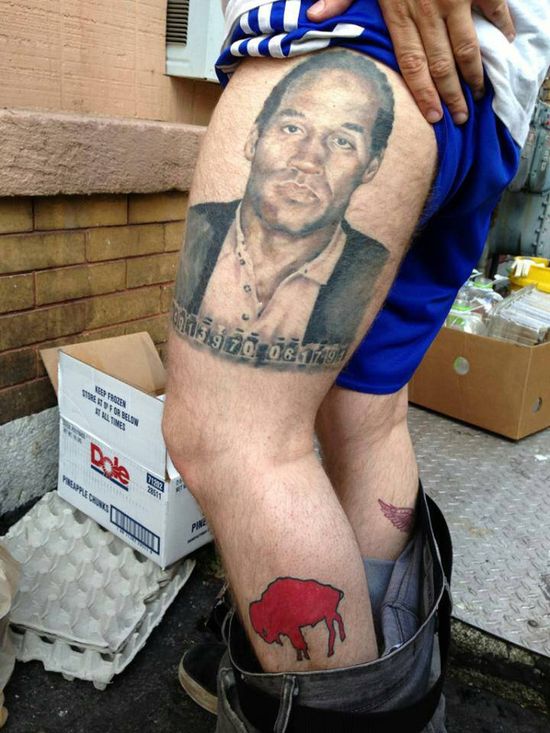 Buffalo Bills Fan Has OJ Simpson Mugshot Tattoo (Photo)
