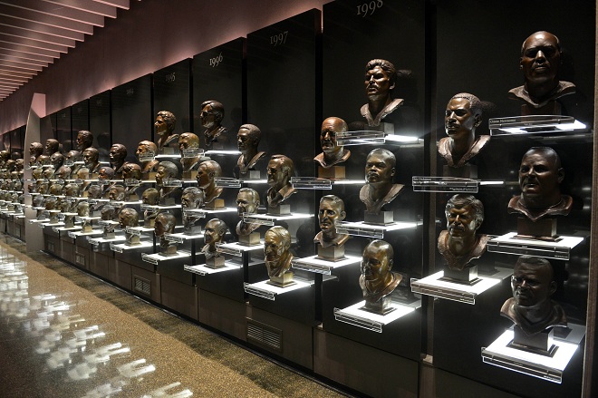 General view of the busts at the Pro Football Hall of Fame. (Photo by Kirby Lee-USA TODAY Sports)