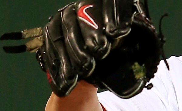 What is inside Jon Lester's glove?