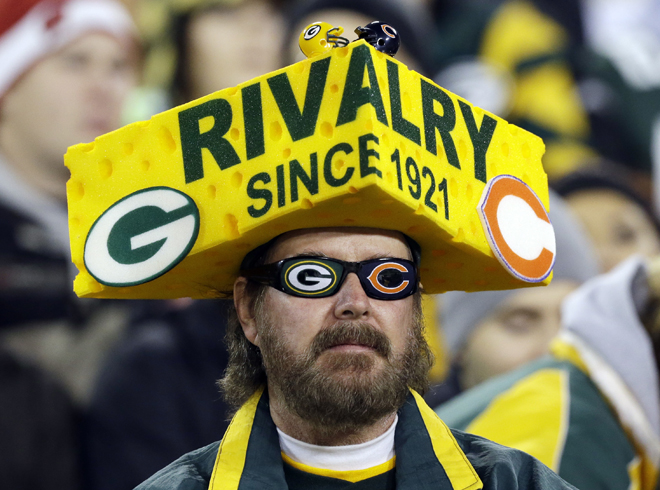 Chicago Bears fans wearing cheese Grater Head hats in stands before News  Photo - Getty Images