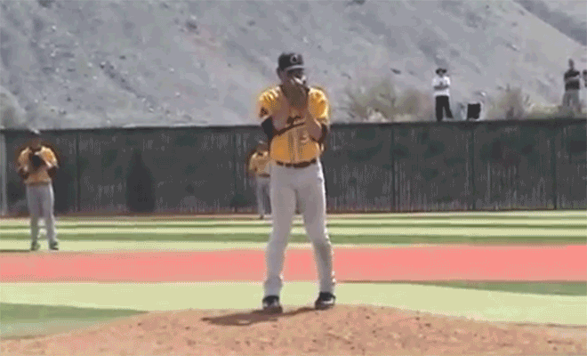 Watch 17-year-old Bryce Harper make his lone college pitching appearance