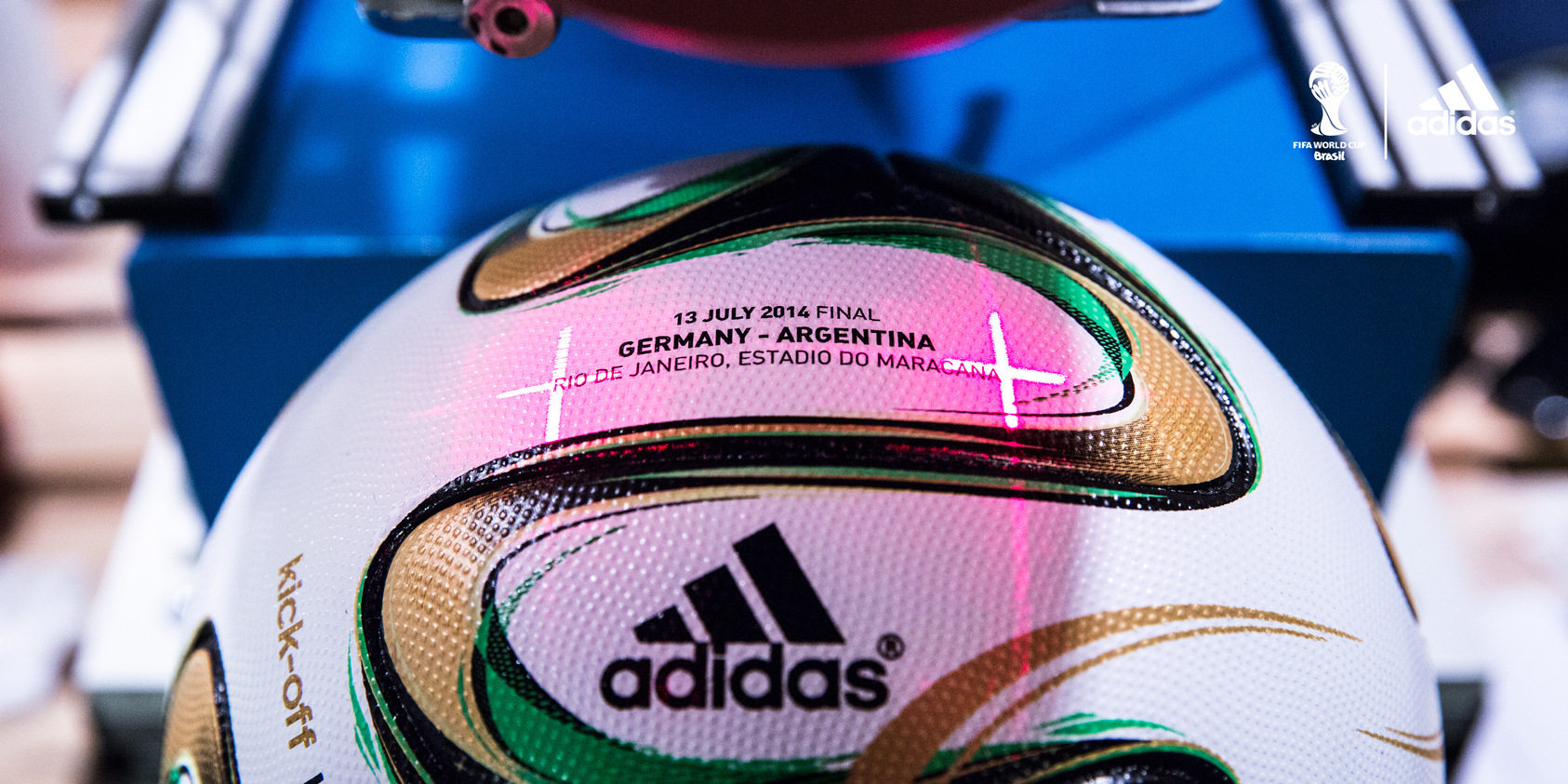 Adidas shows off the official ball to be used in the World Cup