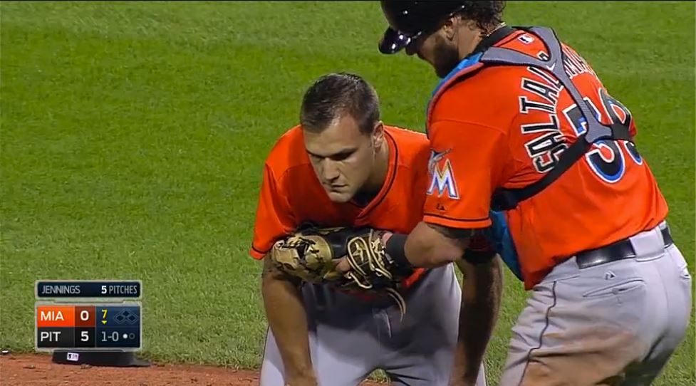 Miami Marlins pitcher got hit in the head by a line drive and it was  terrifying