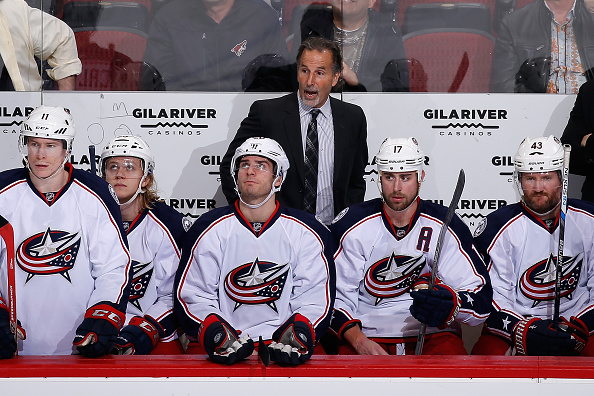 GLENDALE, AZ - DECEMBER 17:  Head coach John Tortorella of the Columbus Blue Jackets watches from the bench during the NHL game against the Arizona Coyotes at Gila River Arena on December 17, 2015 in Glendale, Arizona.  The Blue Jackets defeated the Coyotes 7-5.  (Photo by Christian Petersen/Getty Images)