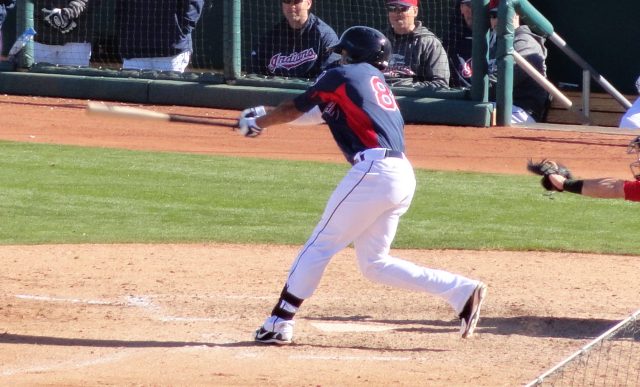 Rodriguez takes a swing at a pitch during a Major League Spring Training game in 2013 at Goodyear Ballpark. - Joseph Coblitz, BurningRiverBaseball
