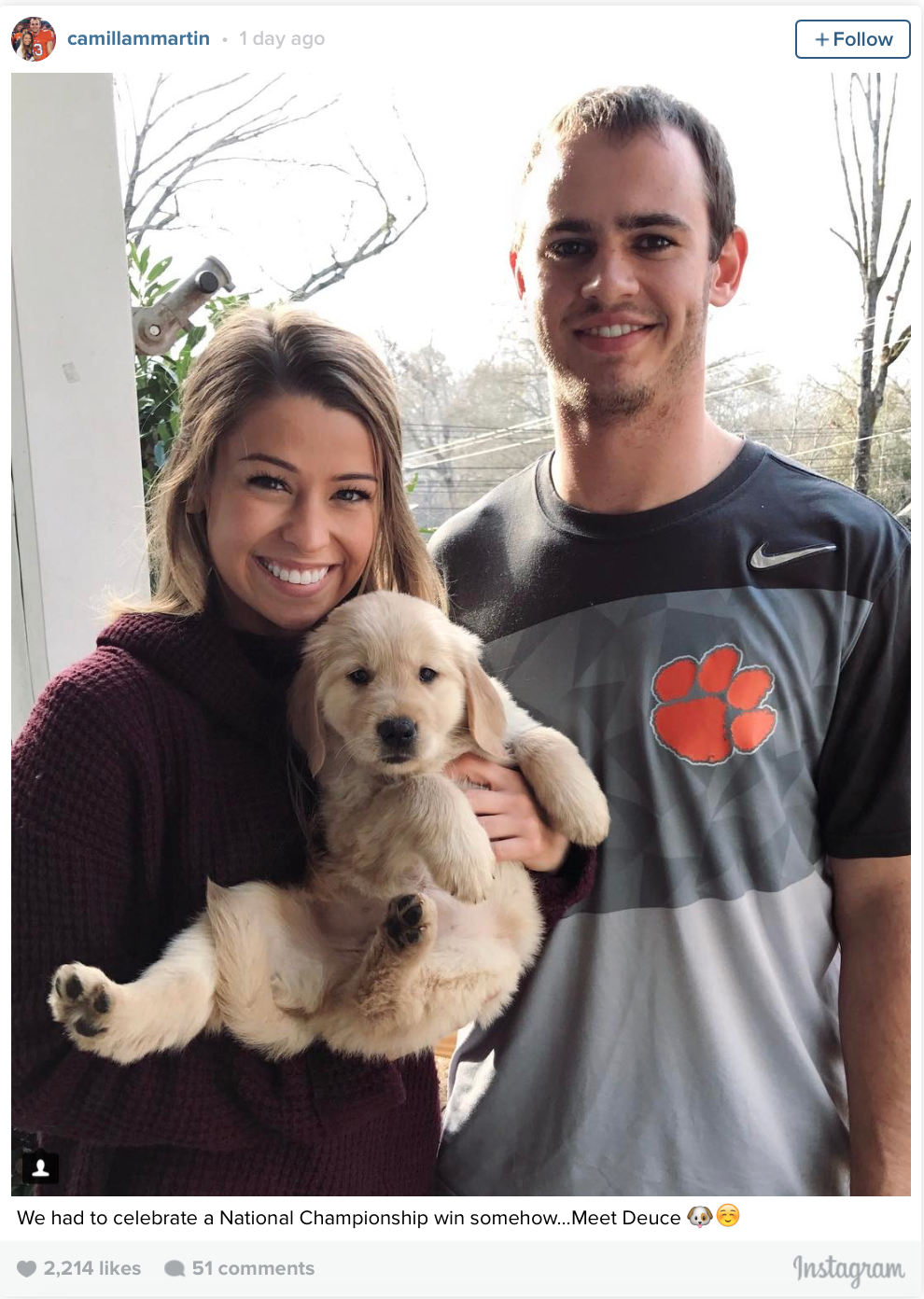 Hunter Renfrow, Girlfriend Welcome Newest Member Of Family (PHOTO ...