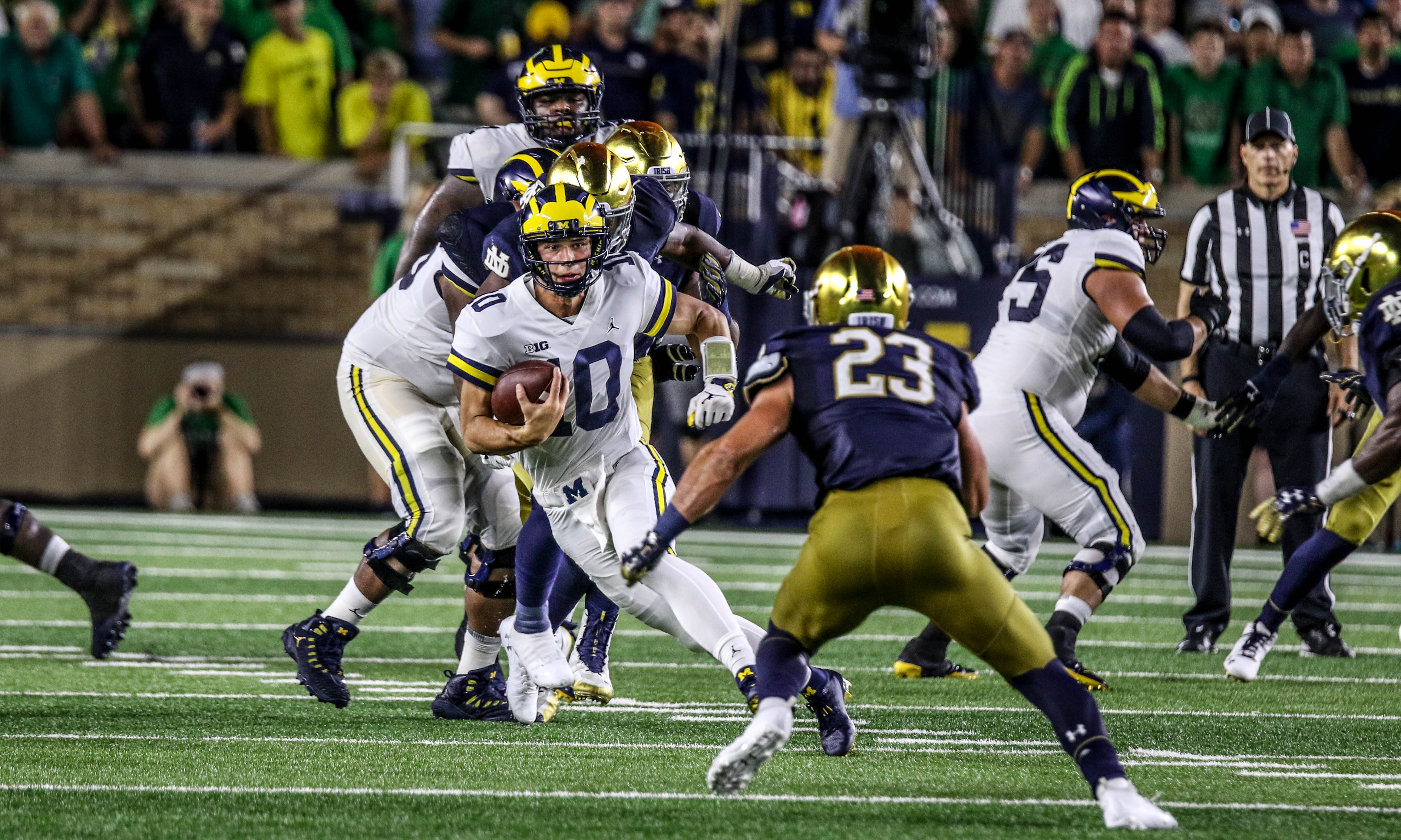 Michigan football quarterback Dylan McCaffrey first game Notre Dame