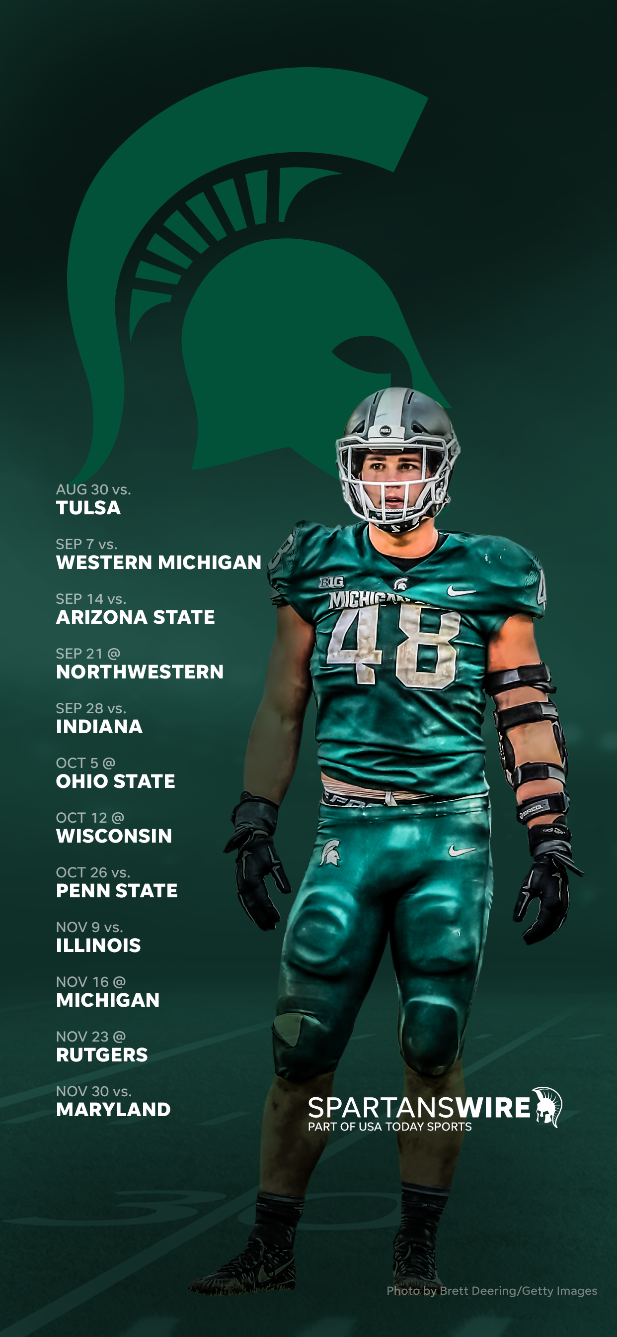 2019 Michigan State Spartans Football Schedule Downloadable Wallpaper