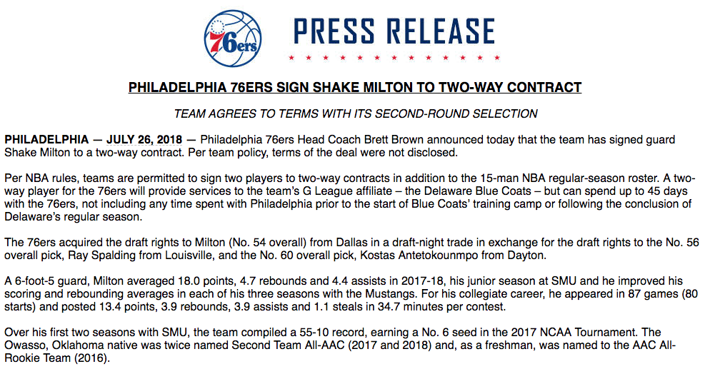 Sixers sign former Owasso standout Shake Milton to a two-way contract