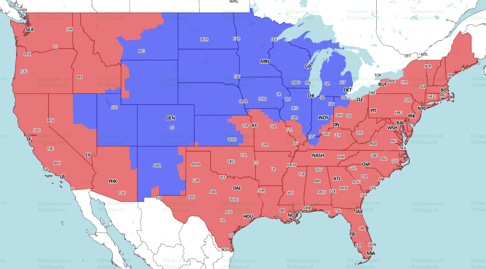 NFL Week 2 New Orleans Saints at L.A. Rams game TV coverage map