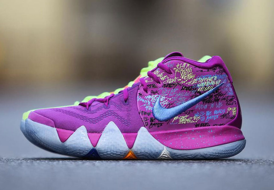 kyrie irving shoes purple and gold