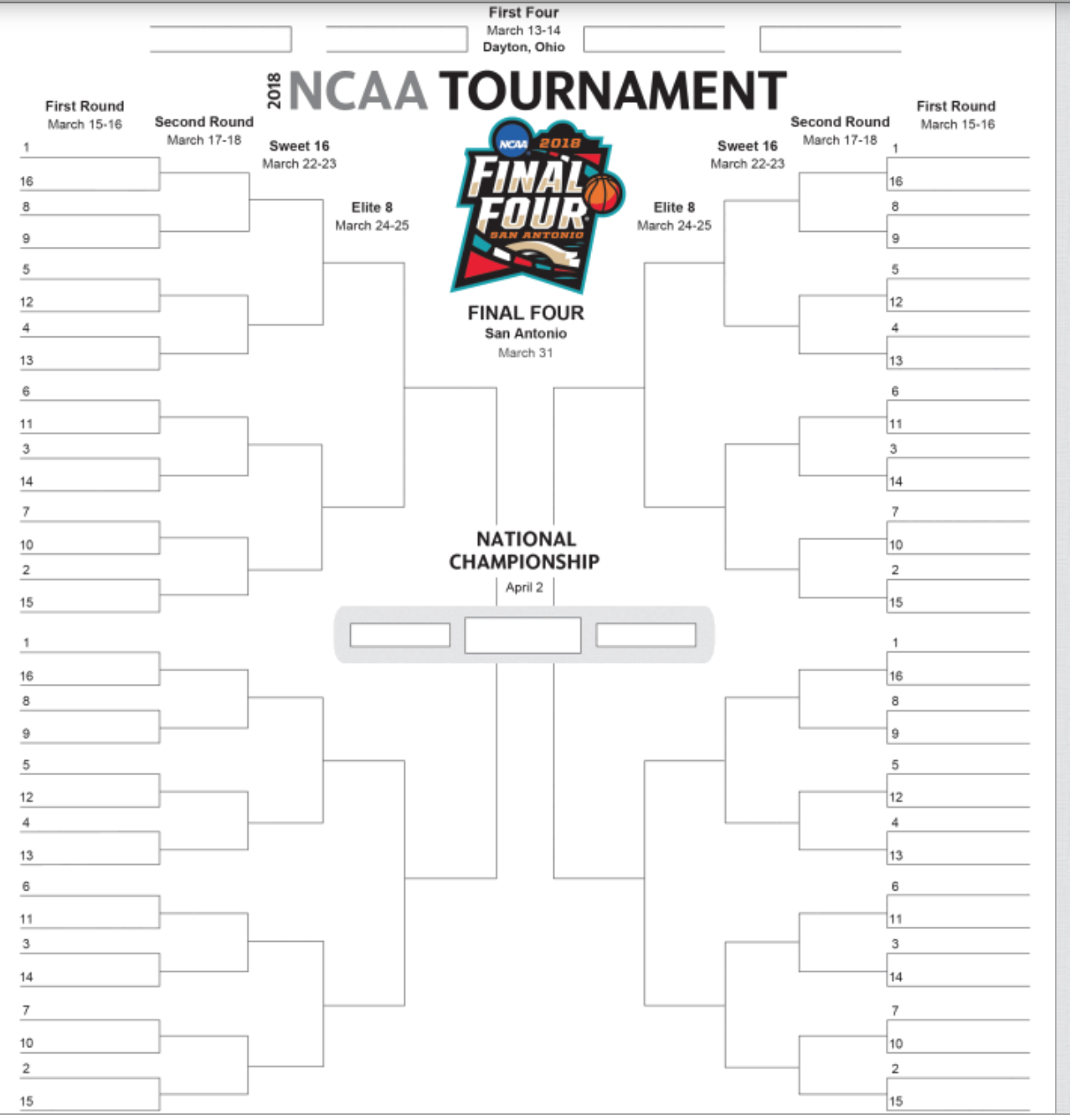 Get Your Printable NCAA Tournament Bracket | Mountain West Wire