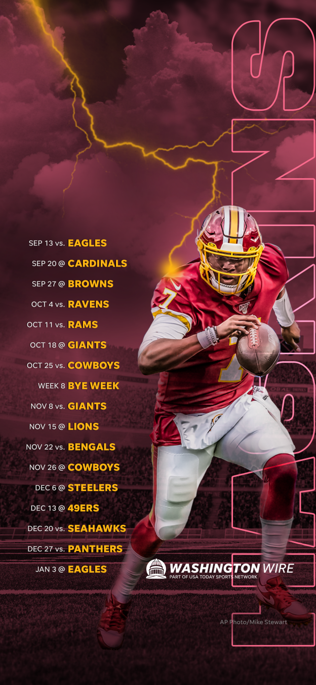 2020 Washington Football Team Schedule