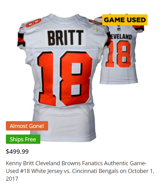Kenny Britt game-worn Browns jersey has crazy price tag