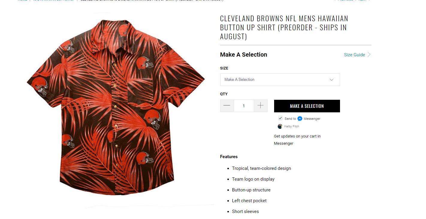 cleveland browns hawaiian shirt