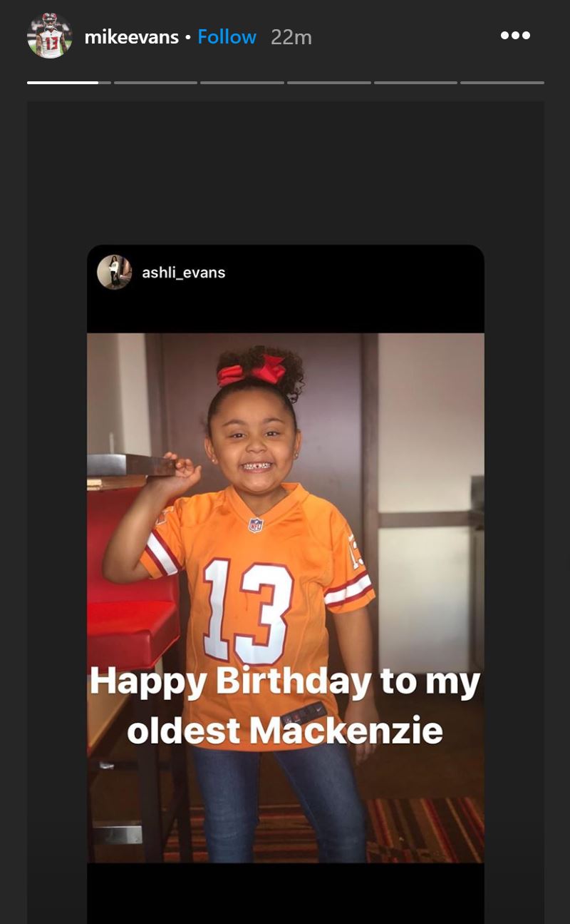 Mike Evans wishes his daughter a happy birthday on Instagram